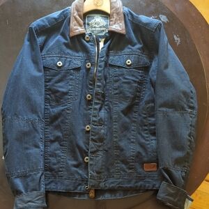 Motorcycle Jacket with Brown Collar
